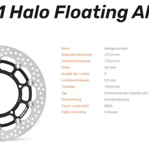 Neue Kollektion Moto-Master Bremsscheibe Floating-Alu Halo-Serie passend für Yamaha - 112161