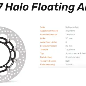 Markenware Moto-Master Bremsscheibe Floating-Alu Halo-Serie passend für Yamaha - 112167