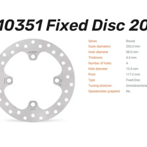 Ausverkauf Moto-Master Bremsscheibe Round hinten passend für Yamaha YFM 550 / 700 F Grizzly - 110351