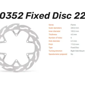 Moto-Master Bremsscheibe Flame hinten passend für BMW G 450 X - 110352 Versand Am Gleichen Tag