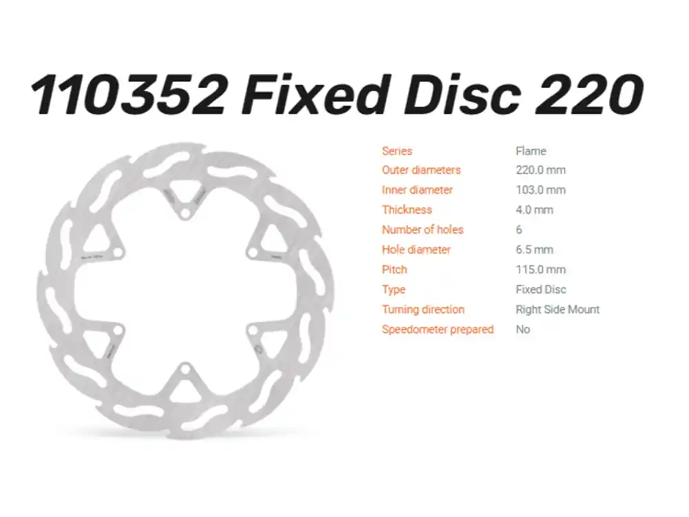 Moto-Master Bremsscheibe Flame hinten passend für BMW G 450 X - 110352 Versand Am Gleichen Tag