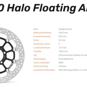 Schneller Versand Moto-Master Bremsscheibe Floating-Alu Halo-Serie passend für Kawasaki - 112260