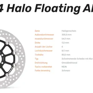 Moto-Master Bremsscheibe Floating-Alu Halo-Serie passend für Ducati - 112264 Günstig