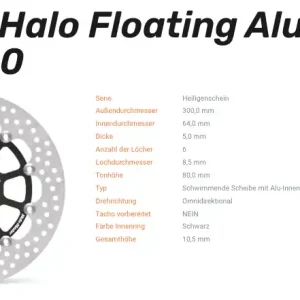 Moto-Master Bremsscheibe Floating-Alu Offset Halo-Serie passend für Ducati/Indian/Yamaha - 113102 Schnäppchen