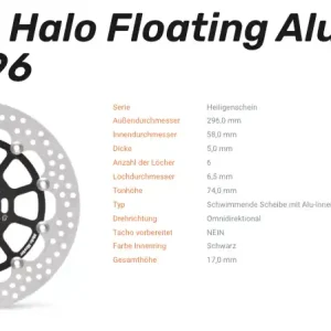 Moto-Master Bremsscheibe Floating-Alu Offset Halo-Serie passend für Honda - 113104 Saisonangebot