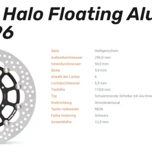 Moto-Master Bremsscheibe Floating-Alu Offset Halo-Serie passend für Honda - 113108 Top-Preis