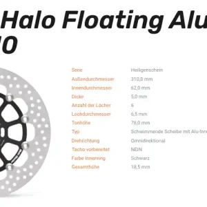 Solange Der Vorrat Reicht Moto-Master Bremsscheibe Floating-Alu Offset Halo-Serie passend für Honda - 113115