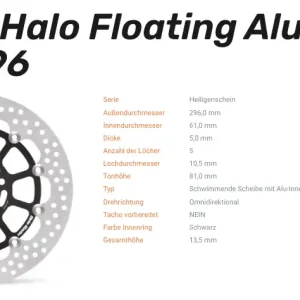 Top-Angebot Moto-Master Bremsscheibe Floating-Alu Offset Halo-Serie passend für Kawasaki - 113119
