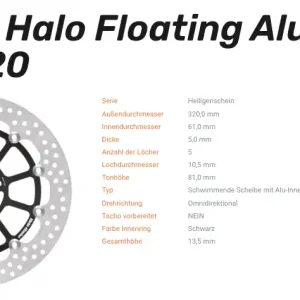 Rabatt Moto-Master Bremsscheibe Floating-Alu Offset Halo-Serie passend für Kawasaki - 113120