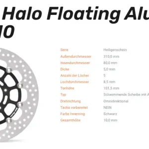 Moto-Master Bremsscheibe Floating-Alu Offset Halo-Serie passend für MV Agusta - 113121 Top-Seller