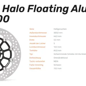 Moto-Master Bremsscheibe Floating-Alu Offset Halo-Serie passend für Suzuki - 113123 Markenprodukt