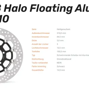 Moto-Master Bremsscheibe Floating-Alu Offset Halo-Serie passend für Triumph - 113128 Nur Für Kurze Zeit