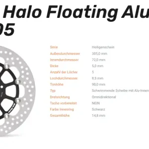 Moto-Master Bremsscheibe Floating-Alu Offset Halo-Serie passend für Ducati - 113136 Neue Kollektion