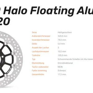 Moto-Master Bremsscheibe Floating-Alu Offset Halo-Serie passend für Triumph - 113180 Nur Heute