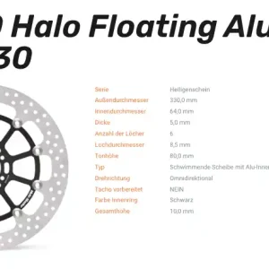 Sofort Bestellen Moto-Master Bremsscheibe Floating-Alu Offset Halo-Serie passend für Aprilia - 113190