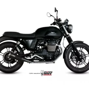 Neu Im Sortiment MIVV Ghibli Black Steel Endschalldämpfer passend für Moto Guzzi V7 Classic / Special / Stone 08-16