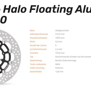 Moto-Master Bremsscheibe Floating-Alu Offset Halo-Serie passend für Honda - 113236 Sale