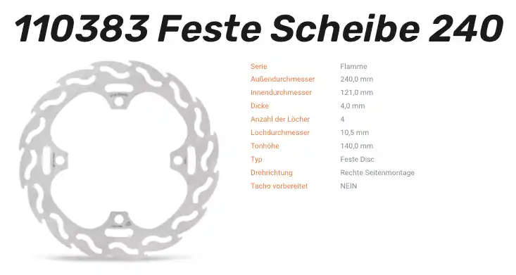 Top-Preis Moto-Master Bremsscheibe Flame hinten passend für Honda - 110383