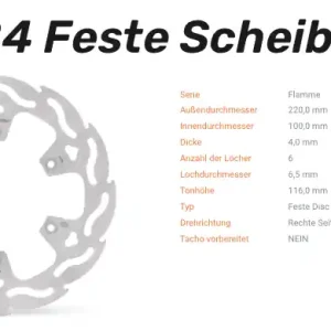 Highlight Moto-Master Bremsscheibe Flame hinten passend für Kawasaki - 110384