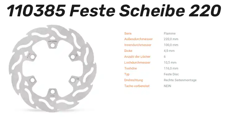 Top-Seller Moto-Master Bremsscheibe Flame hinten passend für Kawasaki - 110385