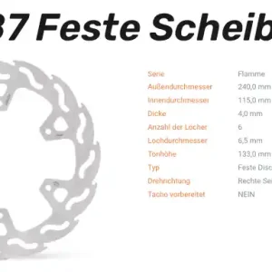 Super-Preis Moto-Master Bremsscheibe Flame hinten passend für Yamaha - 110387