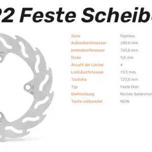 Sonderaktion Moto-Master Bremsscheibe Flame hinten passend für Cagiva / Honda - 110392