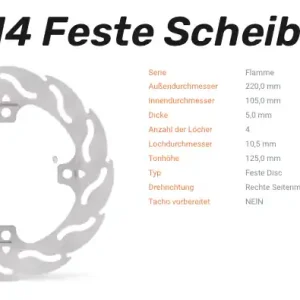 Bestpreis Moto-Master Bremsscheibe Flame hinten passend für Honda - 110414