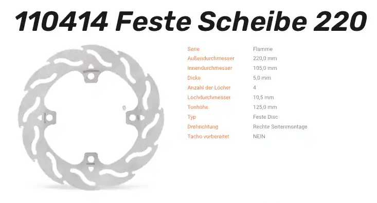 Bestpreis Moto-Master Bremsscheibe Flame hinten passend für Honda - 110414