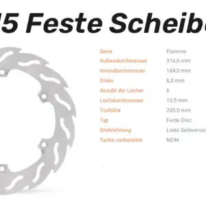 Moto-Master Bremsscheibe Flame hinten passend für Honda - 110415 Jetzt Kaufen