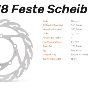 Zertifiziert Moto-Master Bremsscheibe Flame hinten passend für Aprilia - 110418
