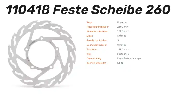 Zertifiziert Moto-Master Bremsscheibe Flame hinten passend für Aprilia - 110418