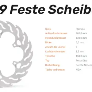 Bestpreis Moto-Master Bremsscheibe Flame hinten passend für Yamaha - 110419