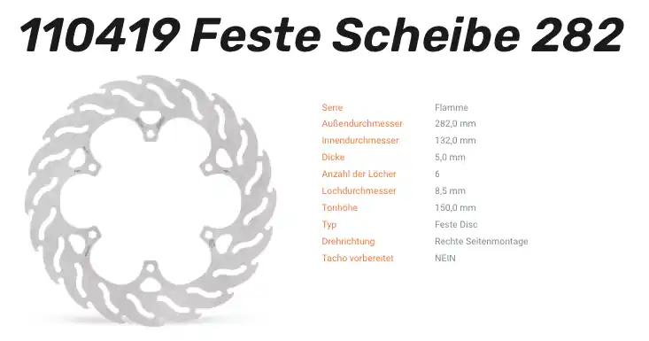 Bestpreis Moto-Master Bremsscheibe Flame hinten passend für Yamaha - 110419