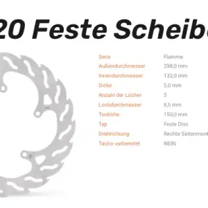 Heißes Angebot Moto-Master Bremsscheibe Flame hinten passend für Yamaha - 110420