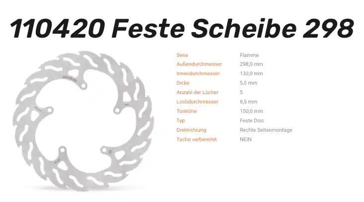 Heißes Angebot Moto-Master Bremsscheibe Flame hinten passend für Yamaha - 110420