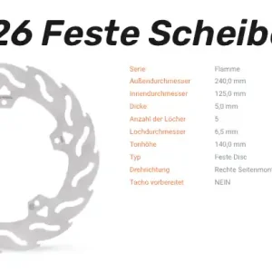 Ausverkauf Moto-Master Bremsscheibe Flame hinten passend für Gilera / Piaggio - 110426