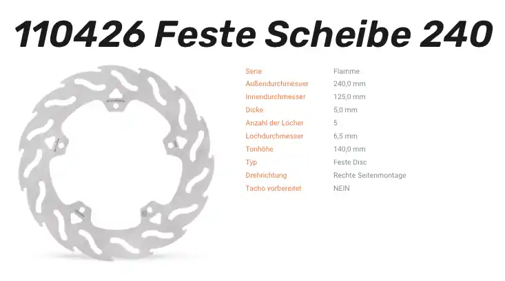 Ausverkauf Moto-Master Bremsscheibe Flame hinten passend für Gilera / Piaggio - 110426