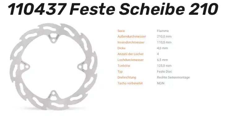 Moto-Master Bremsscheibe Flame hinten passend für Husqvarna / KTM - 110437 Echt