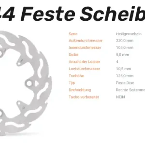 Moto-Master Bremsscheibe Flame hinten passend für Honda - 110544 Versand Am Gleichen Tag