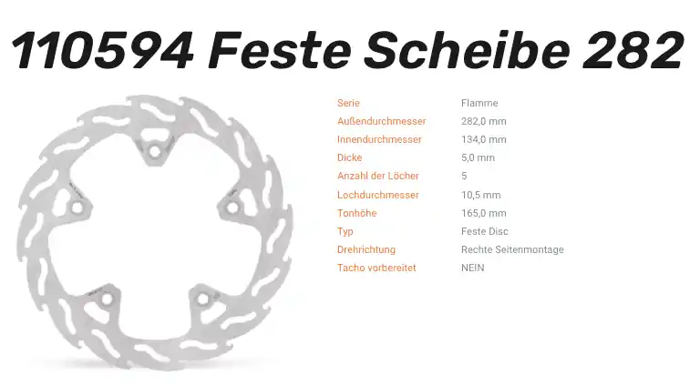 Must-Have Moto-Master Bremsscheibe Flame hinten passend für Yamaha - 110594