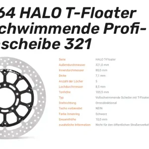 Top-Angebot Moto-Master schwimmende Profi-Rennscheibe Halo T-Floater passend für MV Agusta - 117064