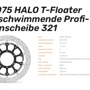 Heißes Angebot Moto-Master schwimmende Profi-Rennscheibe Halo T-Floater passend für Honda - 117075