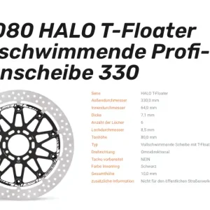 Bestpreis Moto-Master schwimmende Profi-Rennscheibe Halo T-Floater passend für Aprilia - 117080