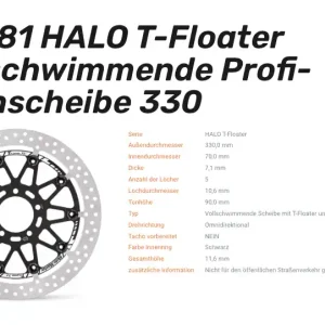 Moto-Master schwimmende Profi-Rennscheibe Halo T-Floater passend für Kawasaki - 117081 Knallerangebot