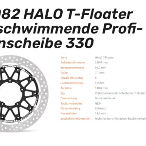 Gratis Versand Moto-Master schwimmende Profi-Rennscheibe Halo T-Floater passend für Honda - 117082