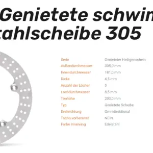 Moto-Master Bremsscheibe genietet Halo-Serie passend für BMW - 111068 Begrenztes Angebot