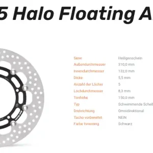 Moto-Master Bremsscheibe Floating-Alu Halo-Serie passend für Yamaha - 112205 Nur Heute