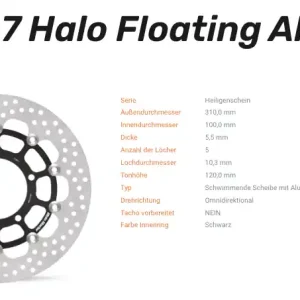 Moto-Master Bremsscheibe Floating-Alu Halo-Serie passend für Suzuzki - 112207 Schneller Versand