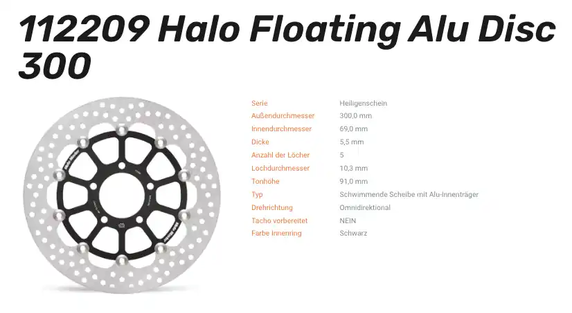 Moto-Master Bremsscheibe Floating-Alu Halo-Serie passend für Suzuzki - 112209 Super-Preis