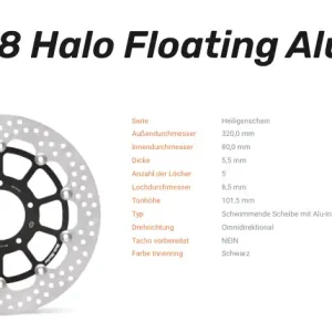 Moto-Master Bremsscheibe Floating-Alu Halo-Serie passend für MV Agusta - 112218 Kostenfreie Lieferung